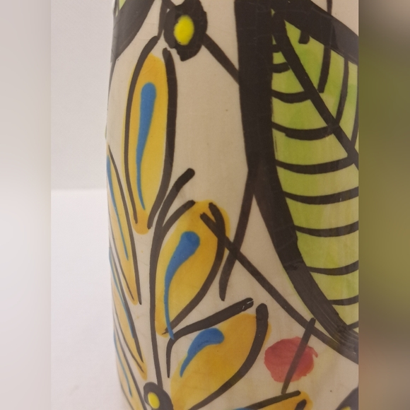 Hand Painted Vintage Floral Ivanros, Made in Spain Pottery Vase. - Picture 4 of 8